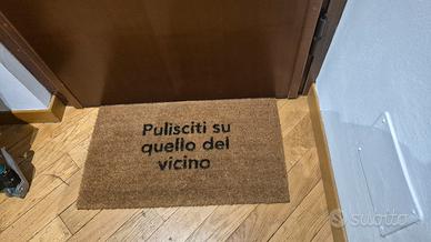 Tappeto in fibra di cocco con scritta simpatica 