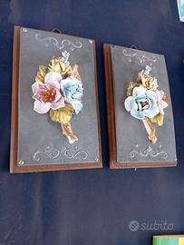 Coppia quadretti Capodimonte anni 60 