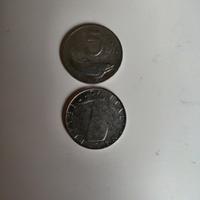 Monete 5 lire delfino originali, 1954