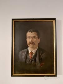 quadro  ritratto uomo con baffi 