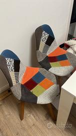 Sei sedie imbottite, patchwork style- bellissime