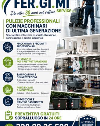 PULIZIE CIVILI/INDUSTRIALI/POST RISTRUTTURAZIONE 