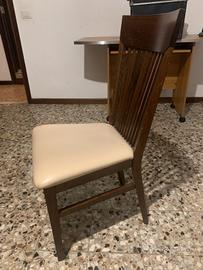 Sedie soggiorno legno e pelle Aeffe