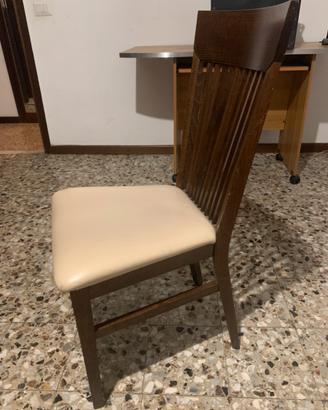 Sedie soggiorno legno e pelle Aeffe