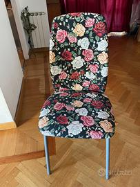Vintage 4 sedie rivestite in stoffa su misura