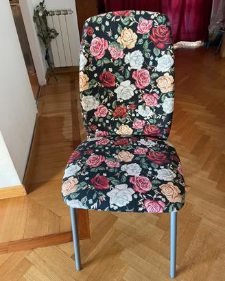 Vintage 4 sedie rivestite in stoffa su misura