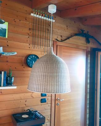 Lampadario a sospensione in rattan 