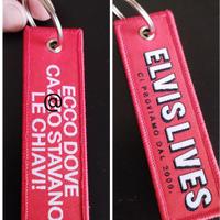 Portachiavi Elvis Lives Rosso con scritte Nuovo