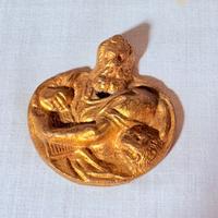 San Girolamo antica placca in ghisa dorata