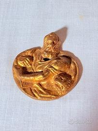 San Girolamo antica placca in ghisa dorata