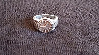 Anello metallo Design orologio