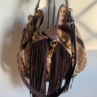 borsa gucci camoscio frange