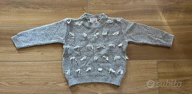 Maglione 40% lana grigio bambina Color Kids