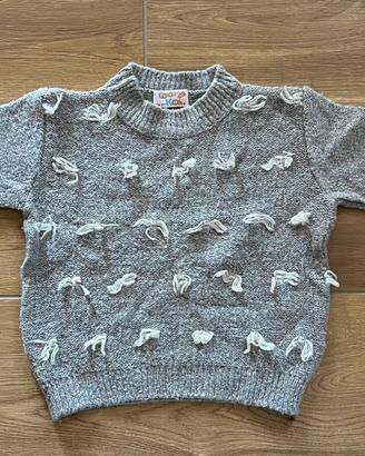 Maglione 40% lana grigio bambina Color Kids