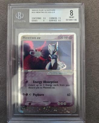 carta pokemon Metwo Ex Holo 2003 BGS 8 NM-M