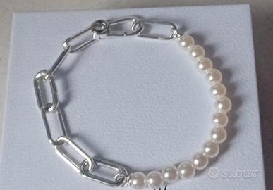 Bracciale maglie  link e perle mis 19