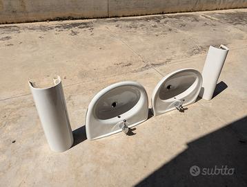 Coppia sanitari e lavandini, wc, bidet,lavandini