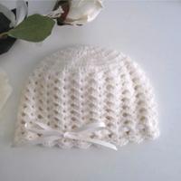 Cappellino Neonata Neonato Uncinetto Lana Handmade