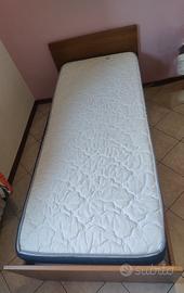 Letto singolo con rete e materasso 