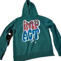Felpa verde con cappuccio 