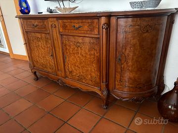 Credenza in noce e radica stile classico
