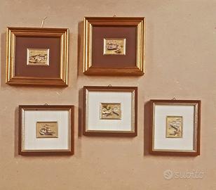 Quadretti arredo in foglia oro zecchino.