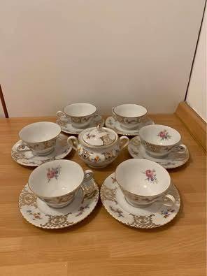 Set 6 tazze caffe con  zuccheriera vintage