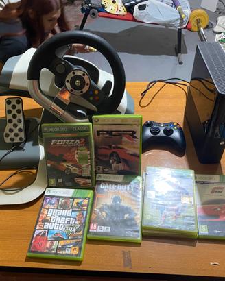 xbox 360 con simulatore di guida
