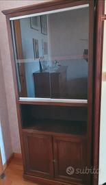 Libreria - Vetrinetta in legno con ante in vetro