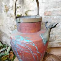 Antica brocca in rame rustica mezzina toscana