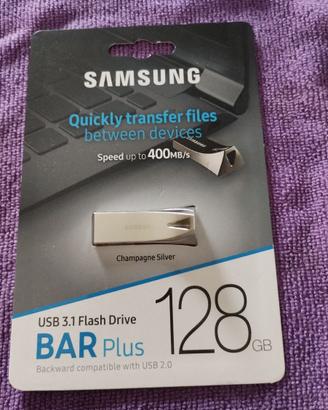 Samsung USB Bar Plus Flash Drive 128Gb ARGENTO
