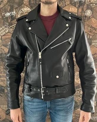 Giubbotto pelle chiodo uomo vera pelle uomo 44 L X