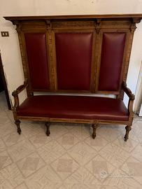 Panca legno massello intagliato stile Rinascimento