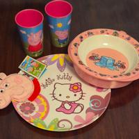 Set tavola bimba/o + borsellino peluche 