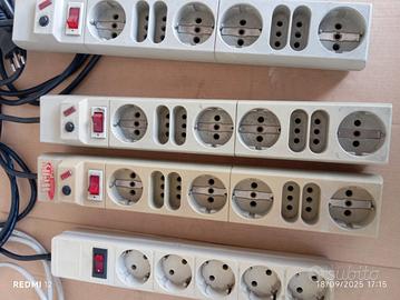 cinque  multiprese con interruttore magnetotermico