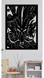 shenron dragon ball quadro in metallo 