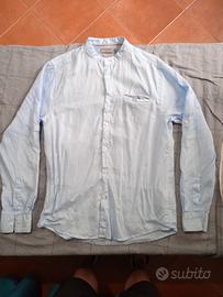 camicia Cotton & Silk tonalità celeste estiva XL