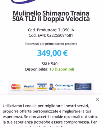 Mulinello Shimano x  2 velocità (tonno)