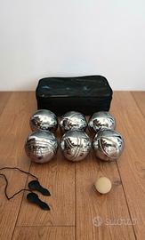 Set Bocce Petanque Metallo Cromato con Custodia 
