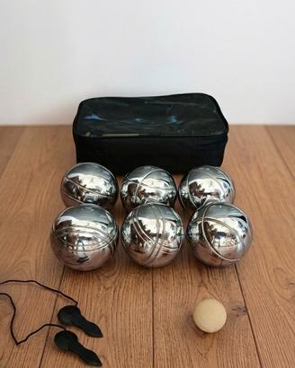 Set Bocce Petanque Metallo Cromato con Custodia 