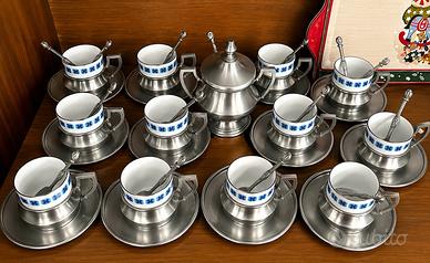 Servizio da caffè porcellana kronester e peltro