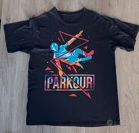 T-shirt uomo nera parkour - taglia M