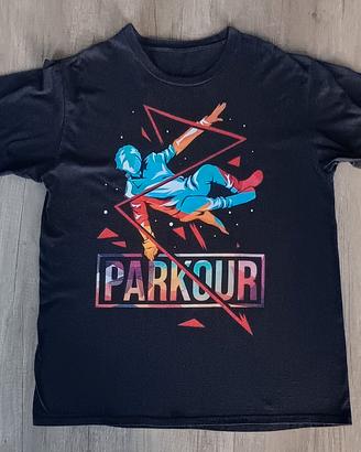 T-shirt uomo nera parkour - taglia M