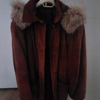 Giacca donna in pelle nabuk e pelliccia  tg.42