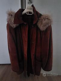 Giacca donna in pelle nabuk e pelliccia  tg.42