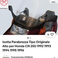 Parabrezza trasparente honda cn 250