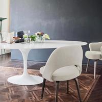 TAVOLO OVALE IN STILE TULIP CON PIANO IN LAMINATO