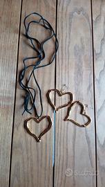 parure cuori color oro