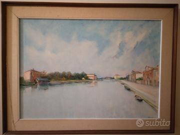 Bergamini olio su tela "Canale di Mazzorbo"