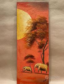 Quadro paesaggio africano dipinto su tela